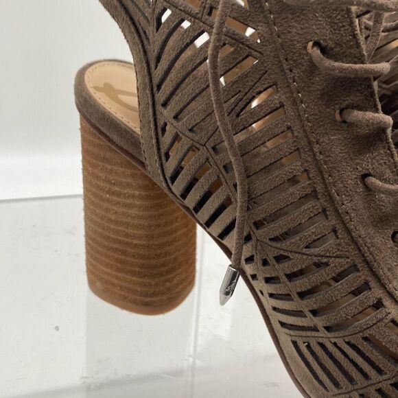 Sam Edelman Rocco Booties Peep Toe Lace-Up Block Heel Sandals 7 - Picture 5 of 9